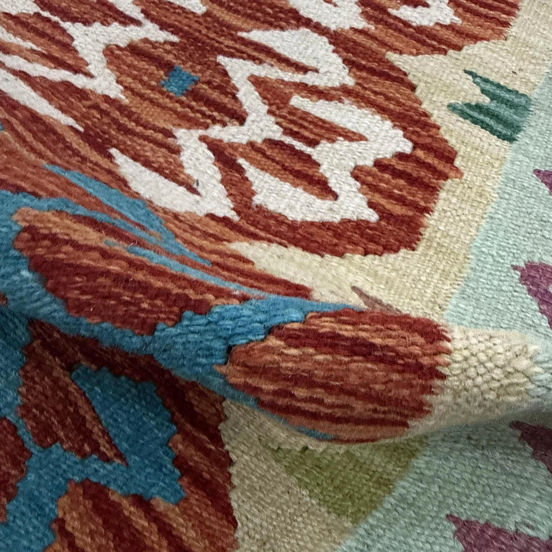 Afghan Vegetable Kilim Rug 2' 7" x 4' 0" Flat-Weave | No. AL896072