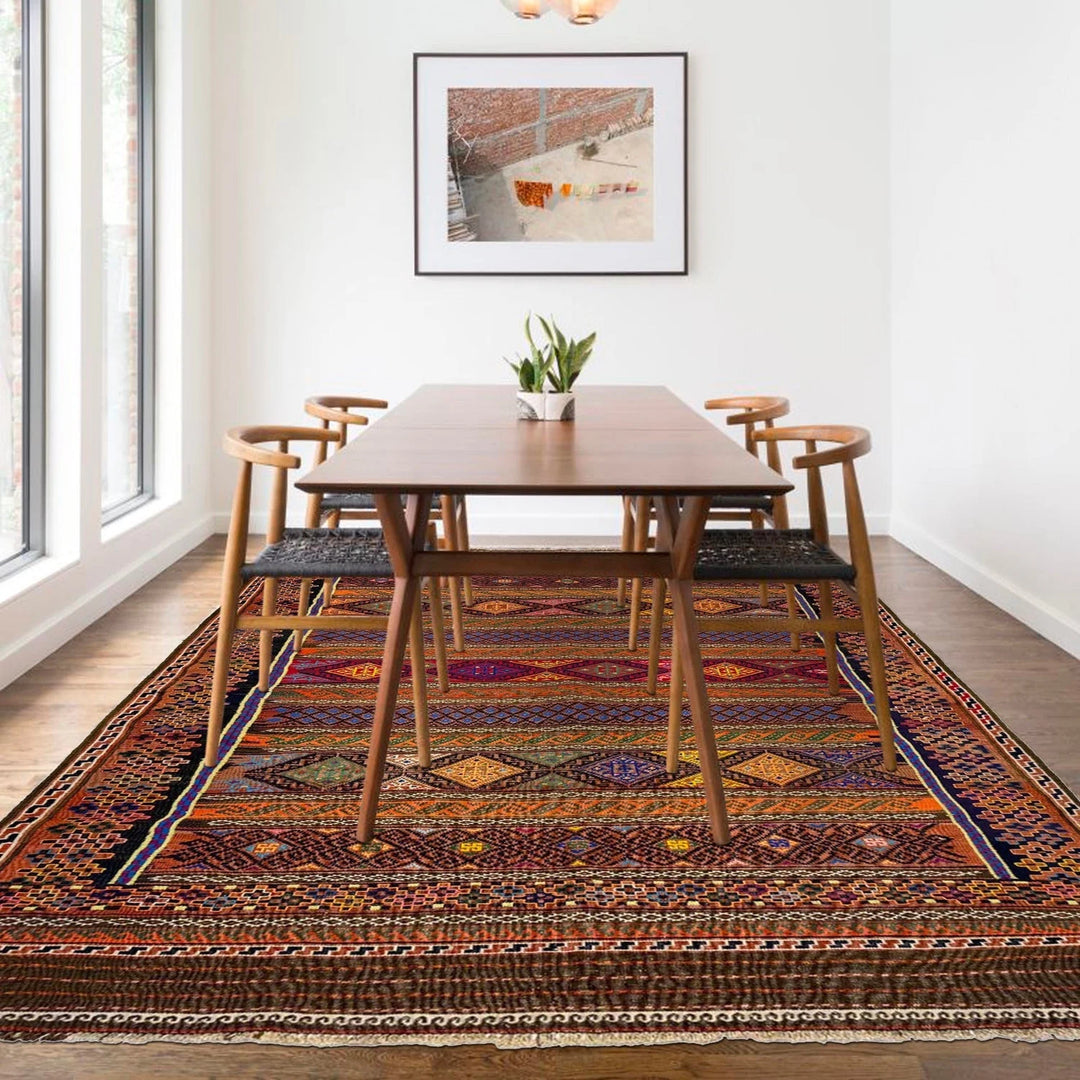Afghan Laghari Kilim Rug 5' 2" x 7' 11" Flat-Weave | No. AL89641