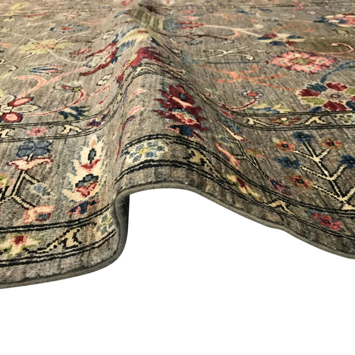 Gray Afghan Sultani Rug 5' 4" x 7' 9" Hand-Knotted | No. AL89661