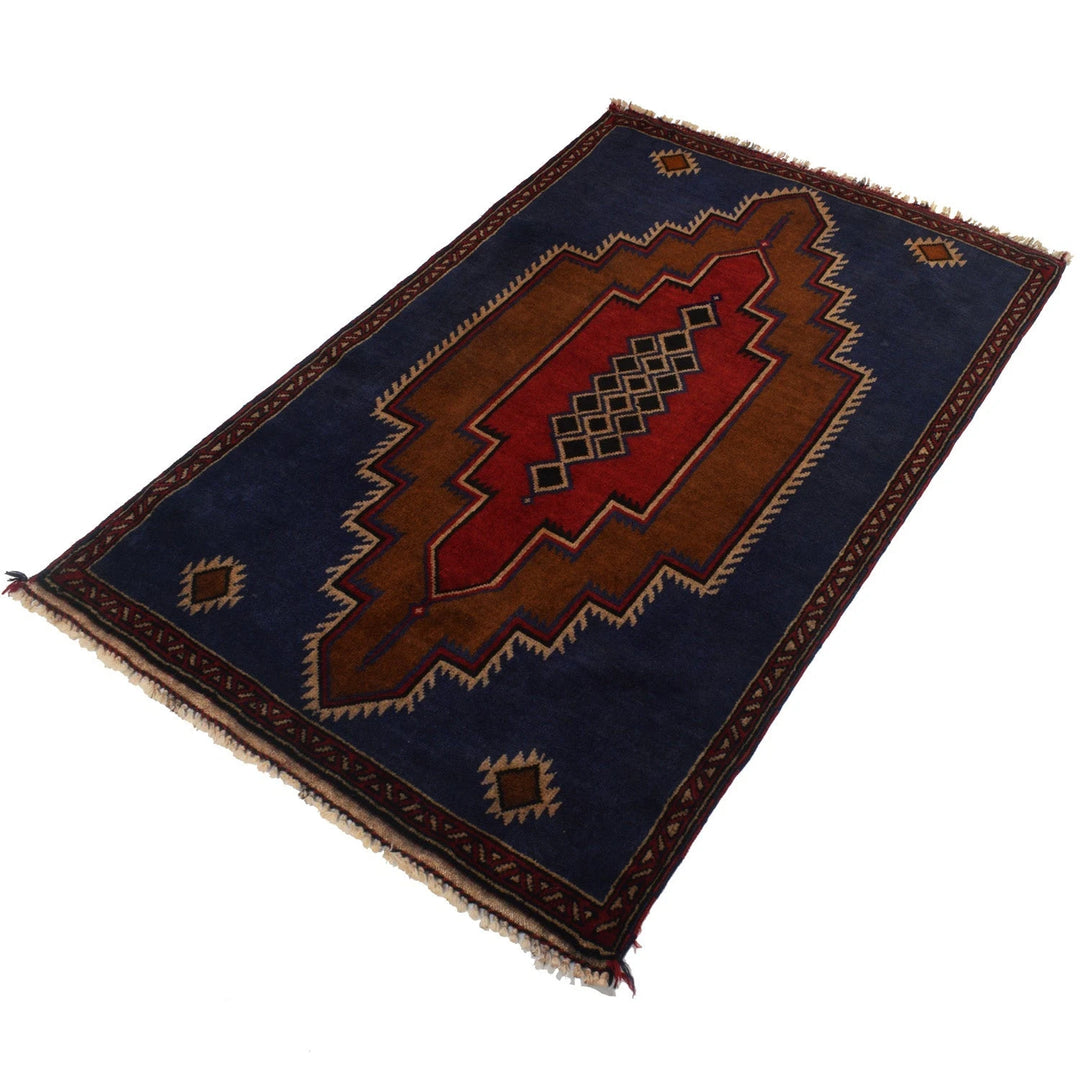 Afghan Baluchi Rug 2' 11" x 4' 8" Hand-Knotted | No. AL89793