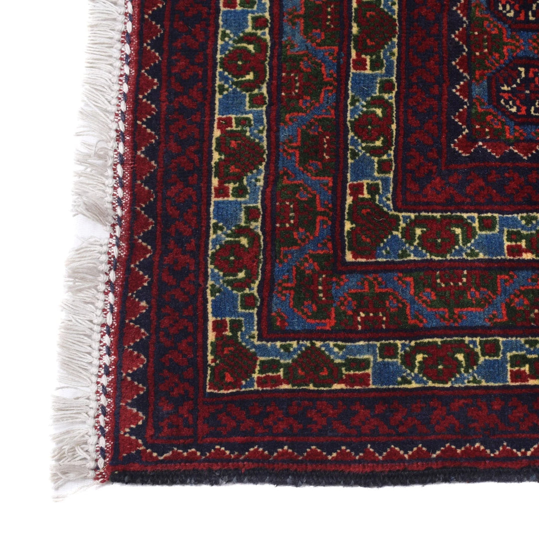 Navy Afghan Khoja Roshnai Rug 3' 1" x 4' 8" Hand-Knotted | No. AL89818