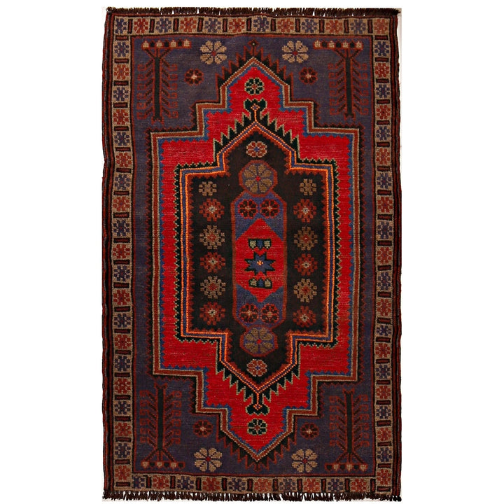 Afghan Baluchi Rug 2' 9" x 4' 8" Hand-Knotted | No. AL89843