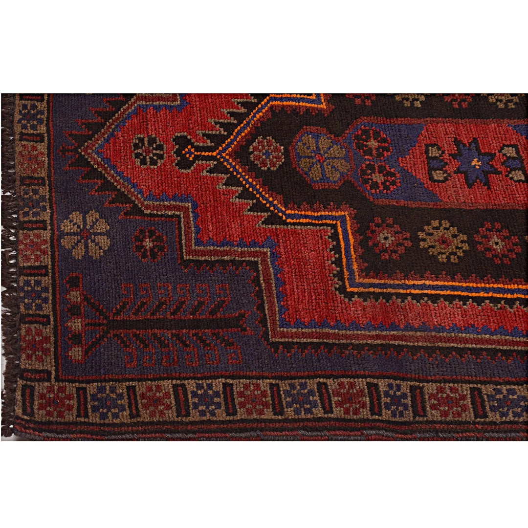 Afghan Baluchi Rug 2' 9" x 4' 8" Hand-Knotted | No. AL89843