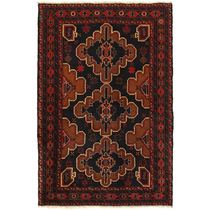 Afghan Baluchi Rug 4' 0" x 6' 2" Hand-Knotted | No. AL89904