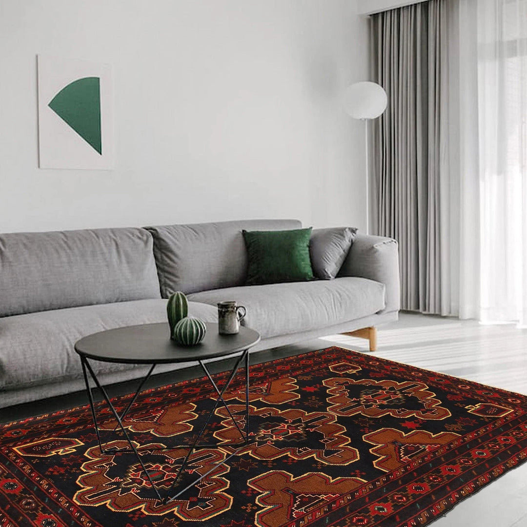 Afghan Baluchi Rug 4' 0" x 6' 2" Hand-Knotted | No. AL89904