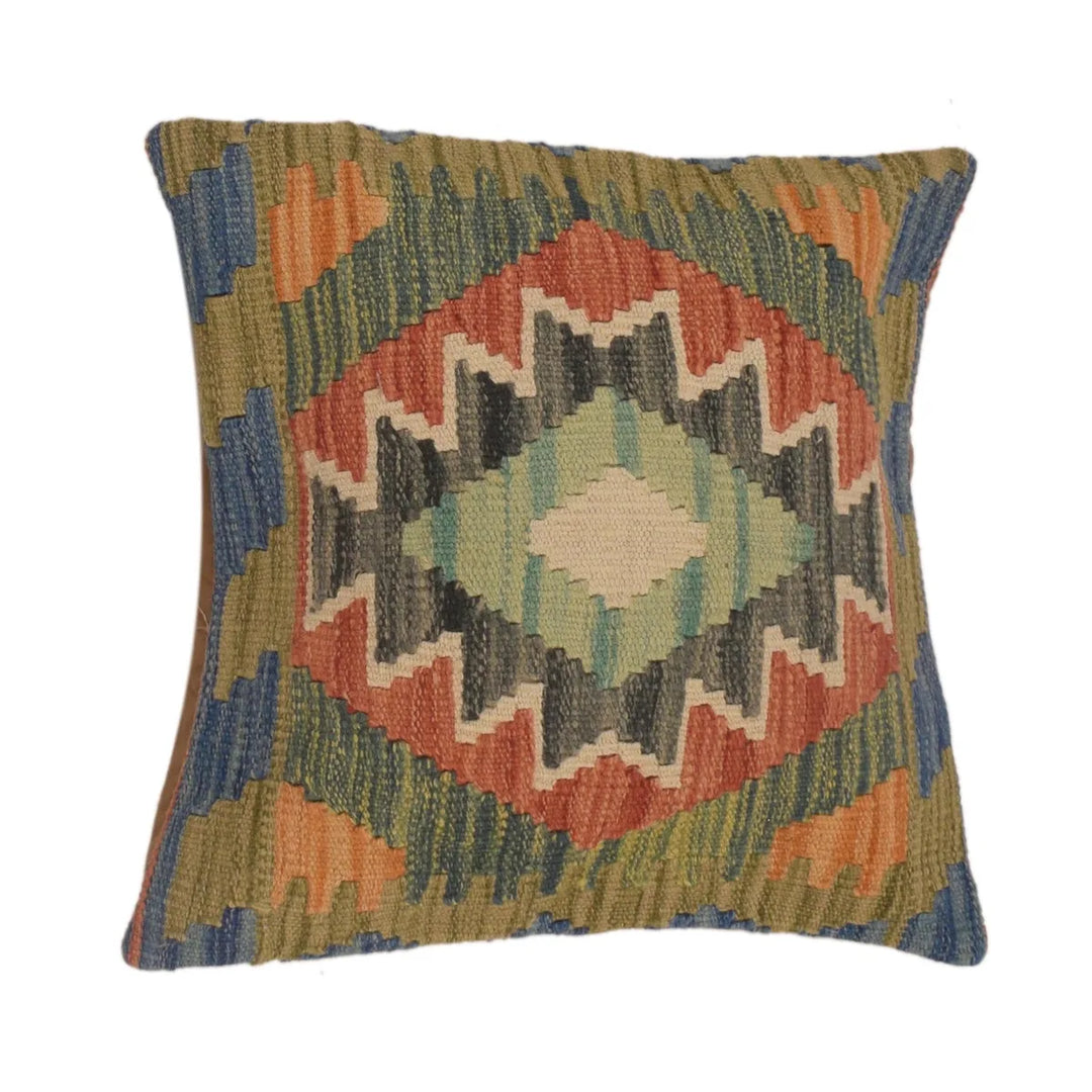 Afghan Geometric Rug 1' 6" x 1' 6" Flat-Weave | No. AL89910