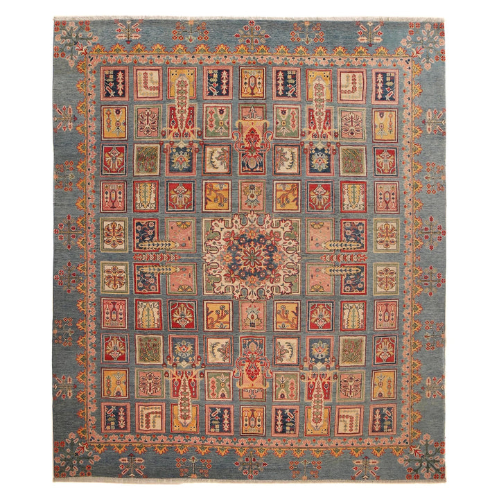 Blue Afghan Bakhtiar Rug 8' 2" x 9' 11" Hand-Knotted | No. AL89949