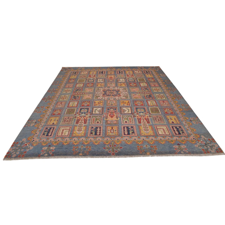 Blue Afghan Bakhtiar Rug 8' 2" x 9' 11" Hand-Knotted | No. AL89949