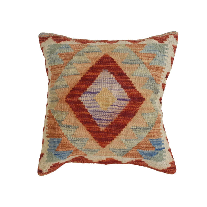 Afghan Kilim Cushion 1' 5" x 1' 5" Flat-Weave | No. AL90126