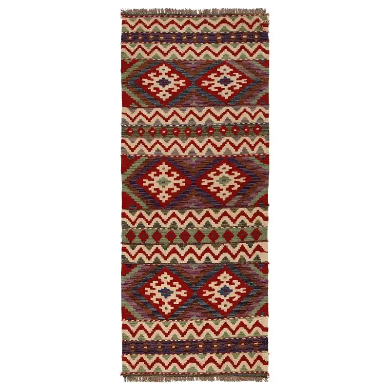 Afghan Kilim Rug 2' 3" x 6' 1" Flat-Weave | No. AL90267