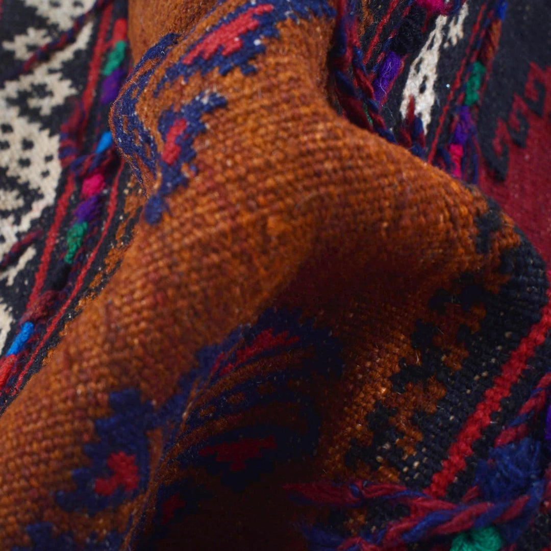 Brown Afghan Sufra Kilem Runner 2' 2" x 5' 11" Flat-Weave | No. AL90291