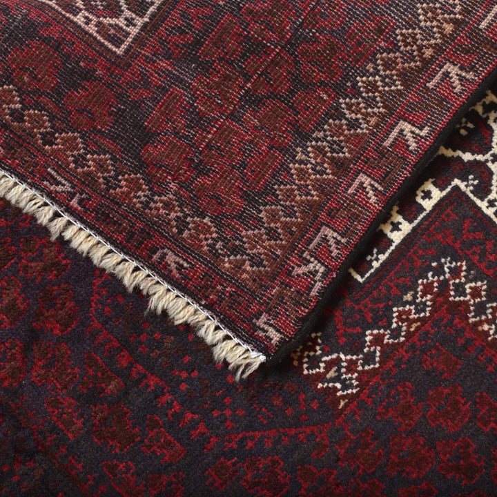 Red Afghan Prayer Rug 3' 1" x 4' 8" Hand-Knotted | No. AL90320