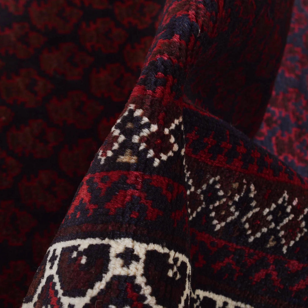 Red Afghan Prayer Rug 3' 1" x 4' 8" Hand-Knotted | No. AL90320