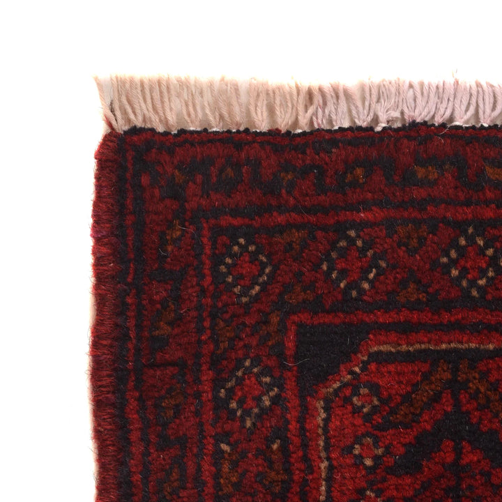 Red Afghan Khal Mohammadi Rug 3' 5" x 4' 9" Hand-Knotted | No. AL90352