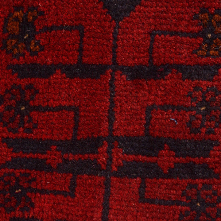 Red Afghan Khal Mohammadi Rug 3' 5" x 4' 9" Hand-Knotted | No. AL90352