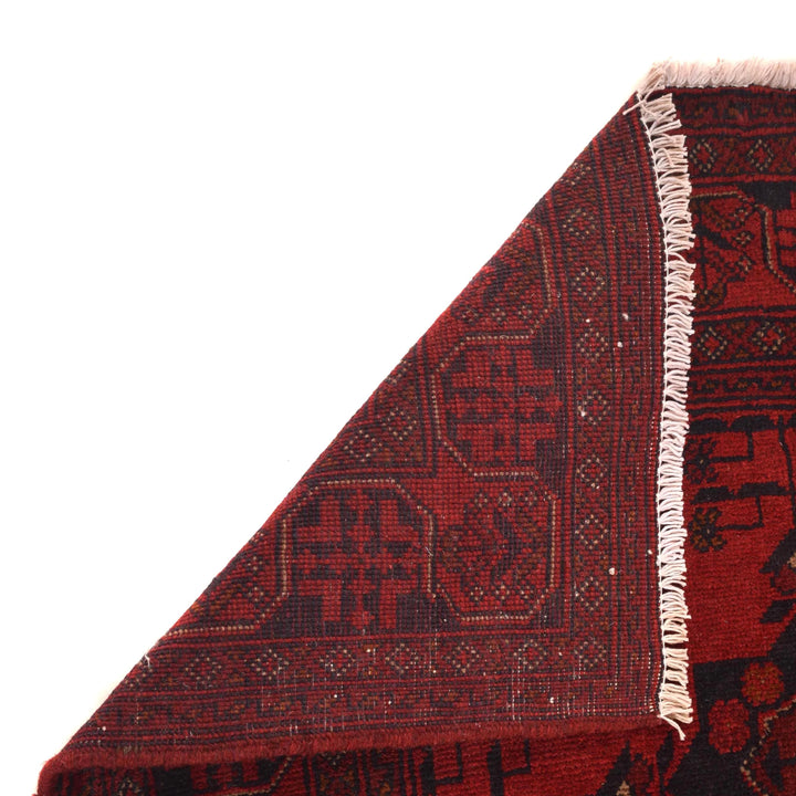 Red Afghan Khal Mohammadi Rug 3' 5" x 4' 9" Hand-Knotted | No. AL90352