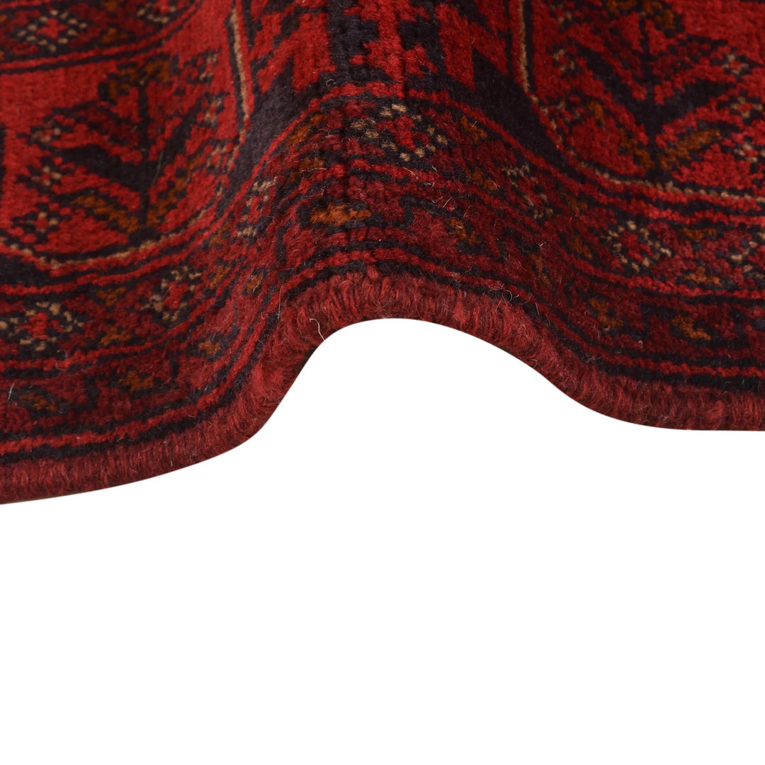 Red Afghan Khal Mohammadi Rug 3' 5" x 4' 9" Hand-Knotted | No. AL90352