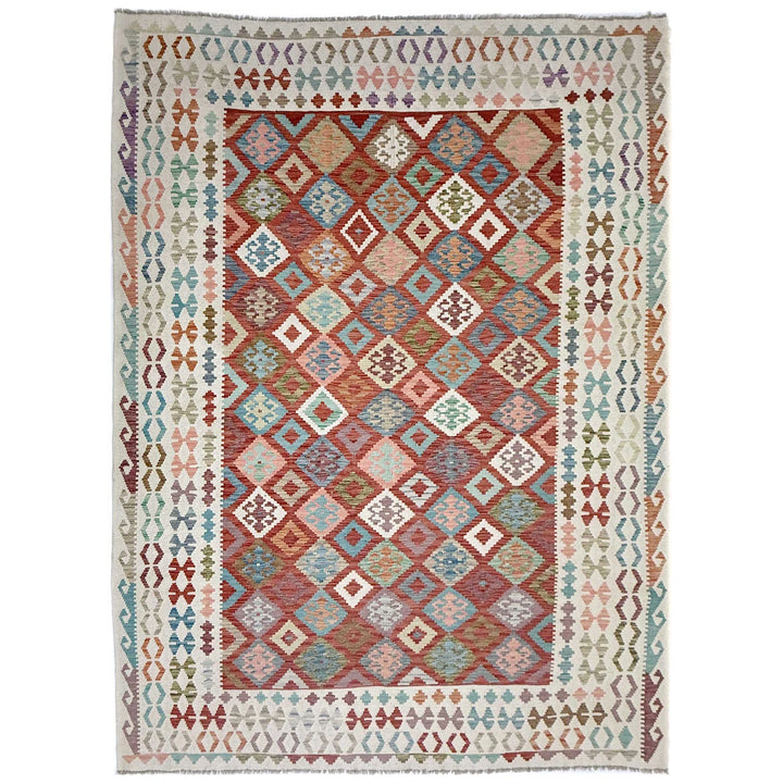 Afghan Vegetable Kilim Rug 8' 2" x 11' 5" Flat-Weave | No. AL903719