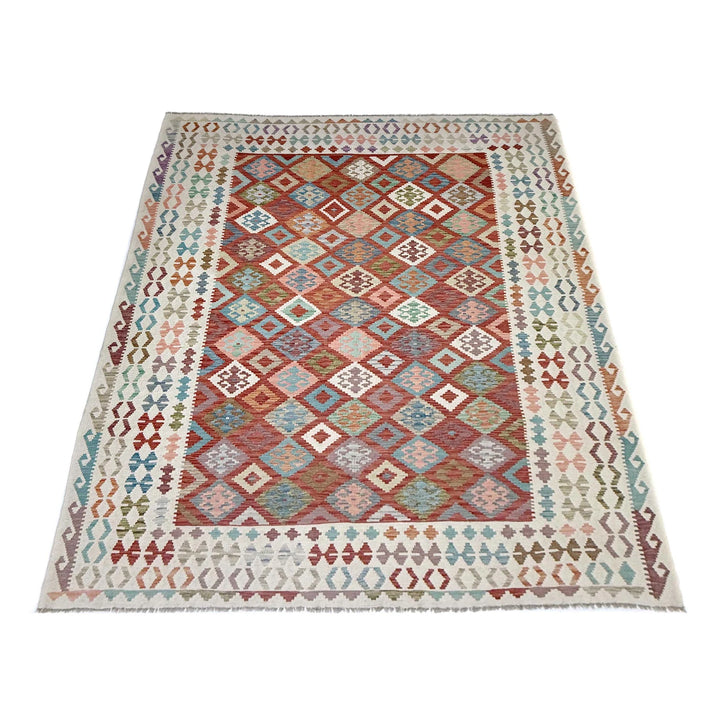 Afghan Vegetable Kilim Rug 8' 2" x 11' 5" Flat-Weave | No. AL903719