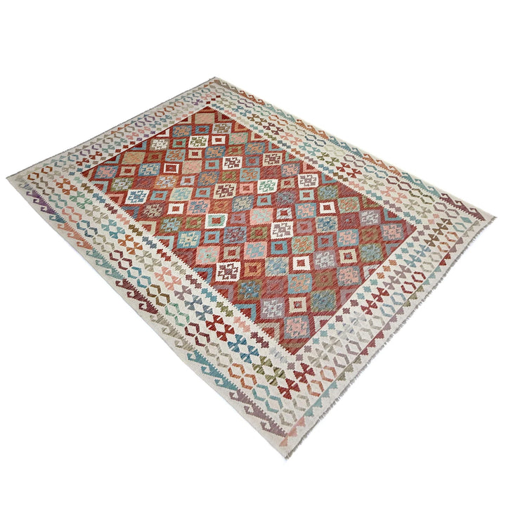 Afghan Vegetable Kilim Rug 8' 2" x 11' 5" Flat-Weave | No. AL903719