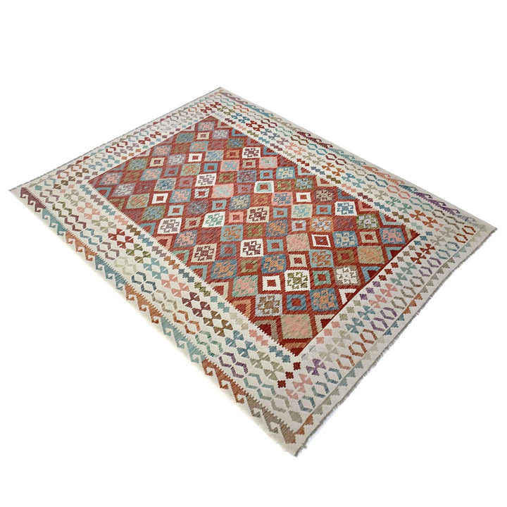 Afghan Vegetable Kilim Rug 8' 2" x 11' 5" Flat-Weave | No. AL903719