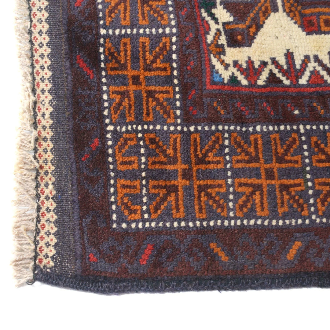 Afghan Baluchi Rug 2'11" x 4'5" Hand-Knotted | No. AL90600