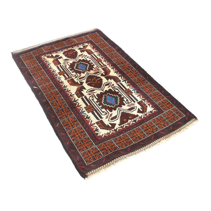 Afghan Baluchi Rug 2'11" x 4'5" Hand-Knotted | No. AL90600