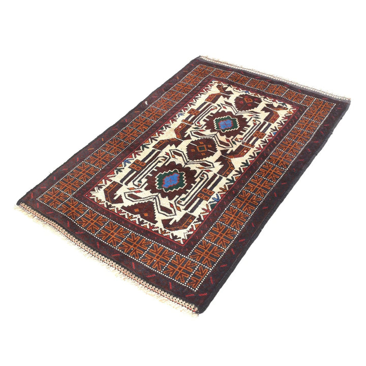 Afghan Baluchi Rug 2'11" x 4'5" Hand-Knotted | No. AL90600