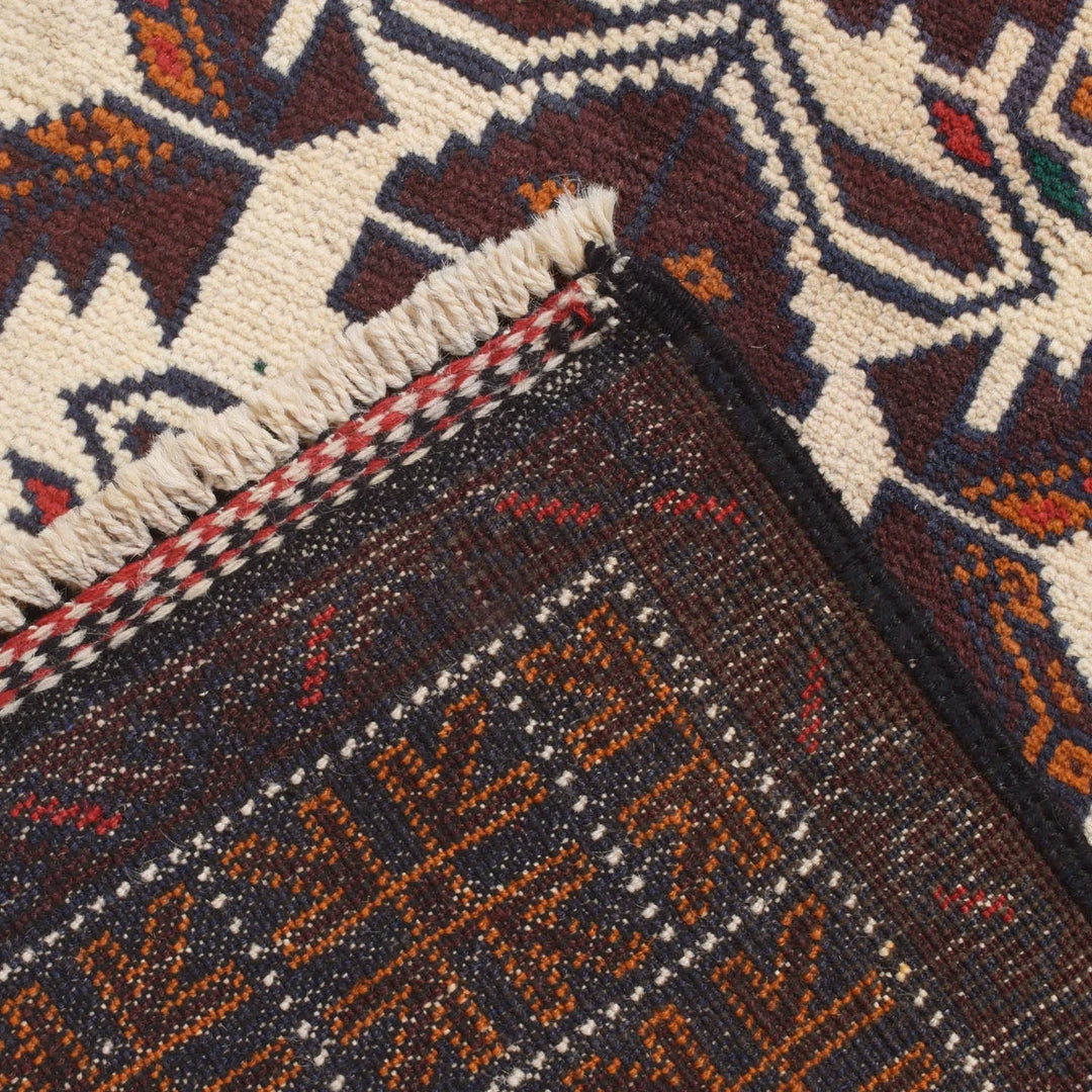 Afghan Baluchi Rug 2'11" x 4'5" Hand-Knotted | No. AL90600