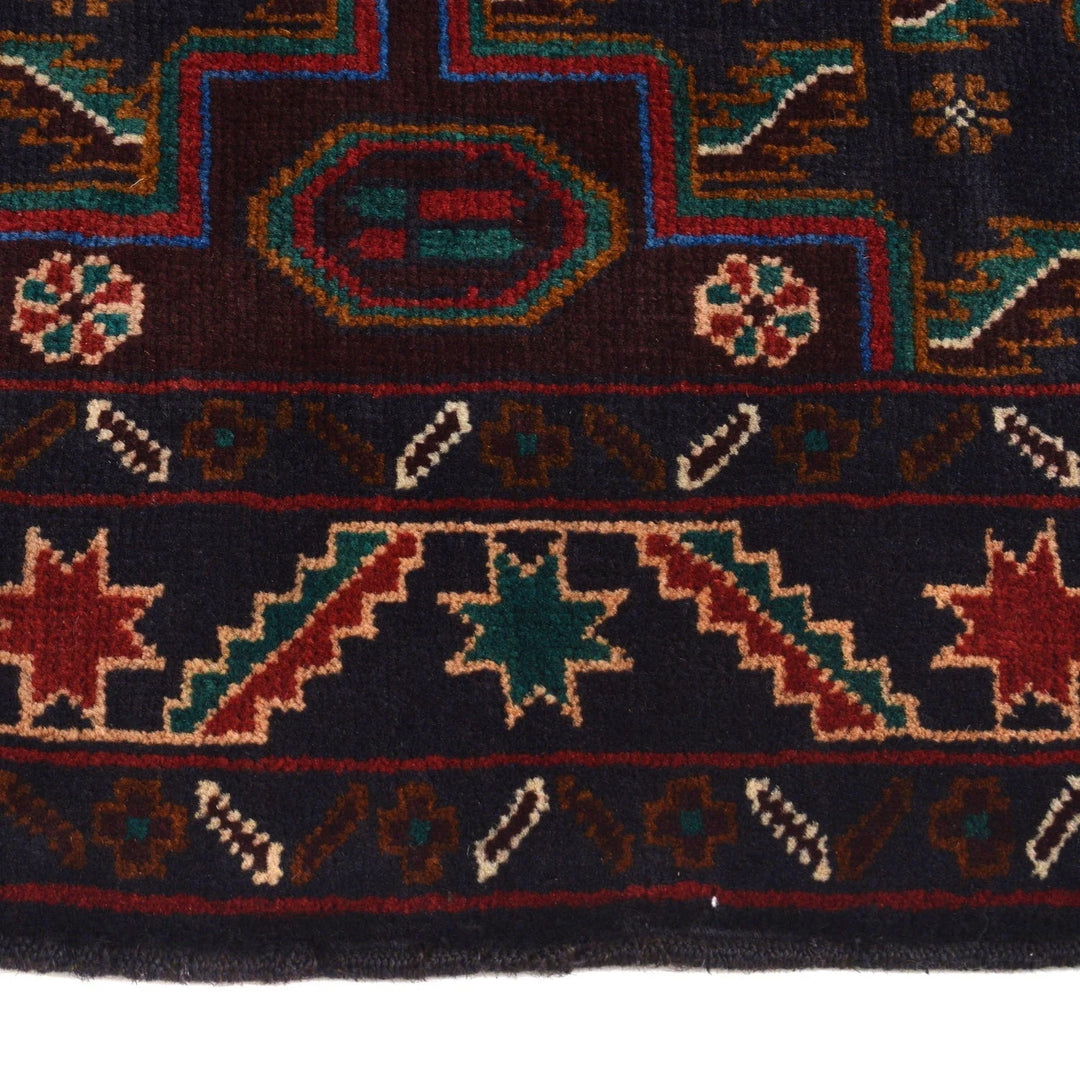 Afghan Baluchi Rug 3' 3" x 5' 1" Hand-Knotted | No. AL90613