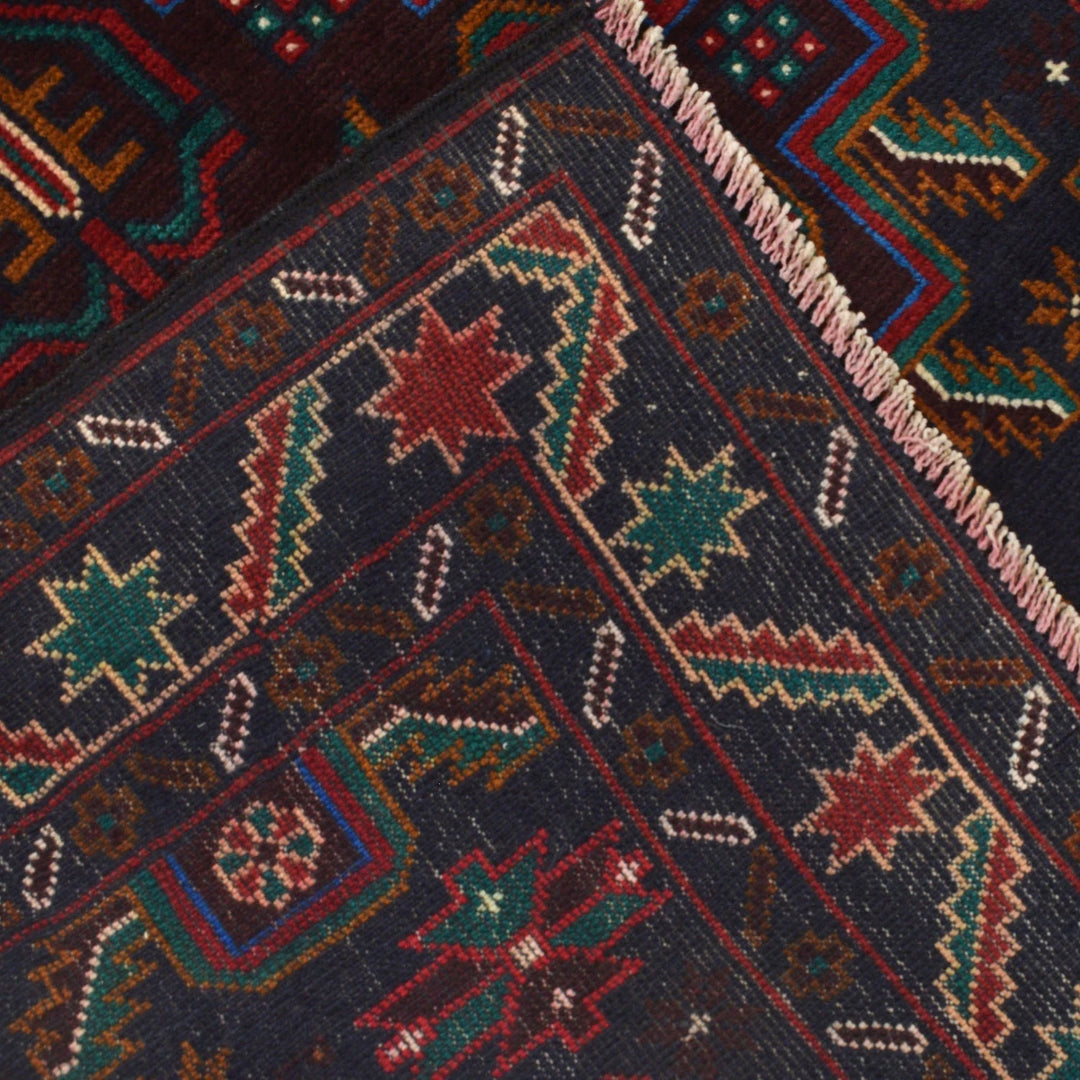 Afghan Baluchi Rug 3' 3" x 5' 1" Hand-Knotted | No. AL90613