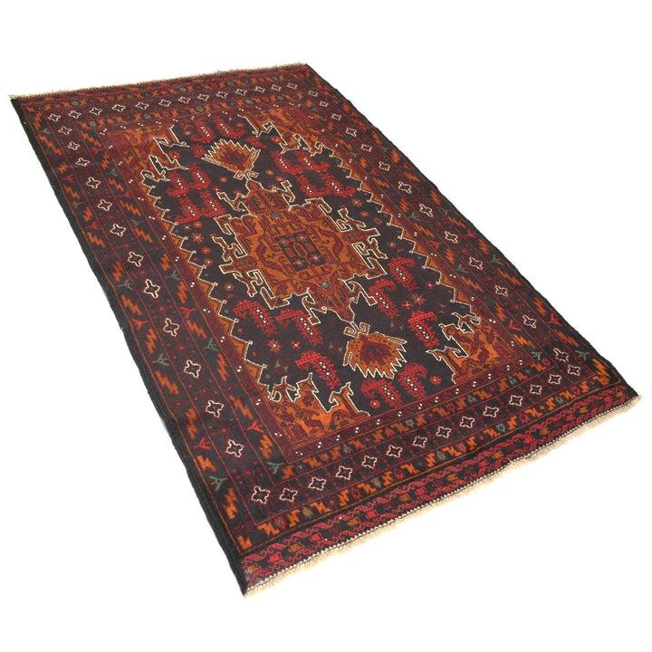Afghan Baluchi Rug 4' 4" x 6' 9" Hand-Knotted | No. AL90687