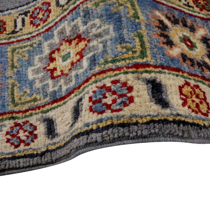 Gray Afghan Kazak Rug 3' 2" x 5' 0" Hand-Knotted | No. AL90690