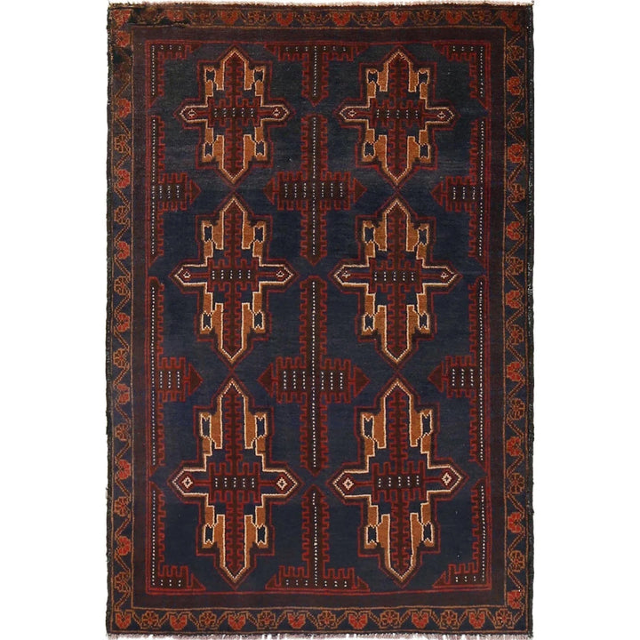 Afghan Baluchi Rug 2' 9" x 4' 0" Hand-Knotted | No. AL90794