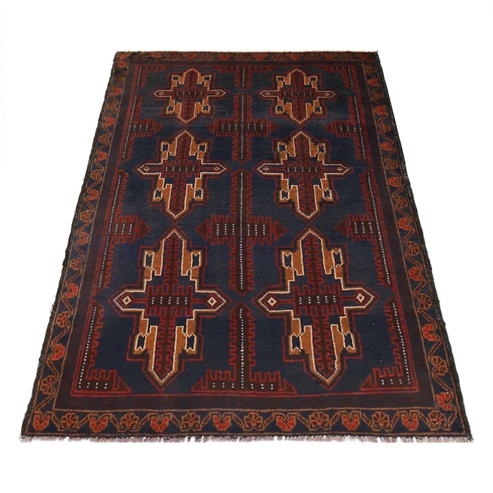 Afghan Baluchi Rug 2' 9" x 4' 0" Hand-Knotted | No. AL90794