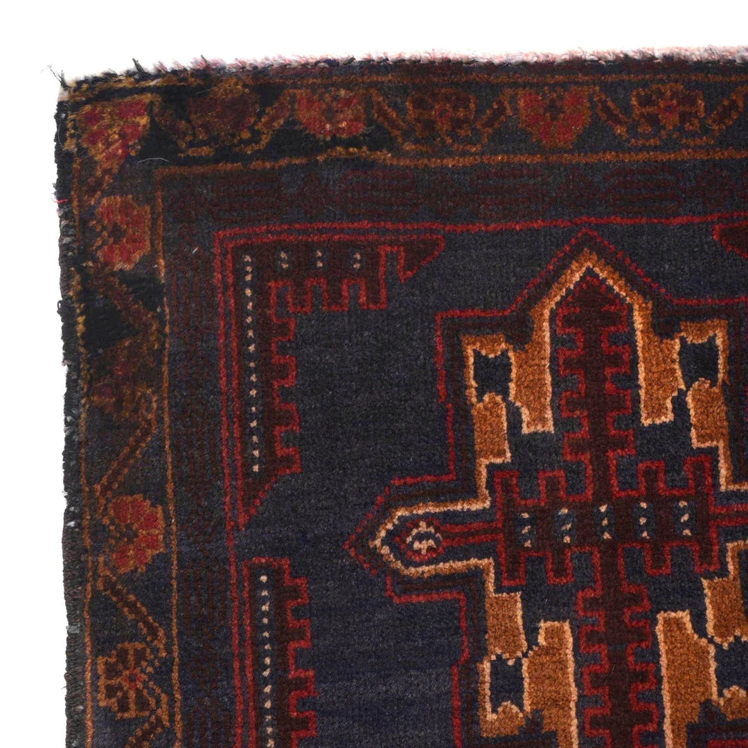 Afghan Baluchi Rug 2' 9" x 4' 0" Hand-Knotted | No. AL90794
