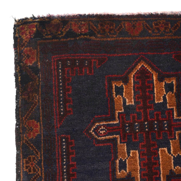 Afghan Baluchi Rug 2' 9" x 4' 0" Hand-Knotted | No. AL90794