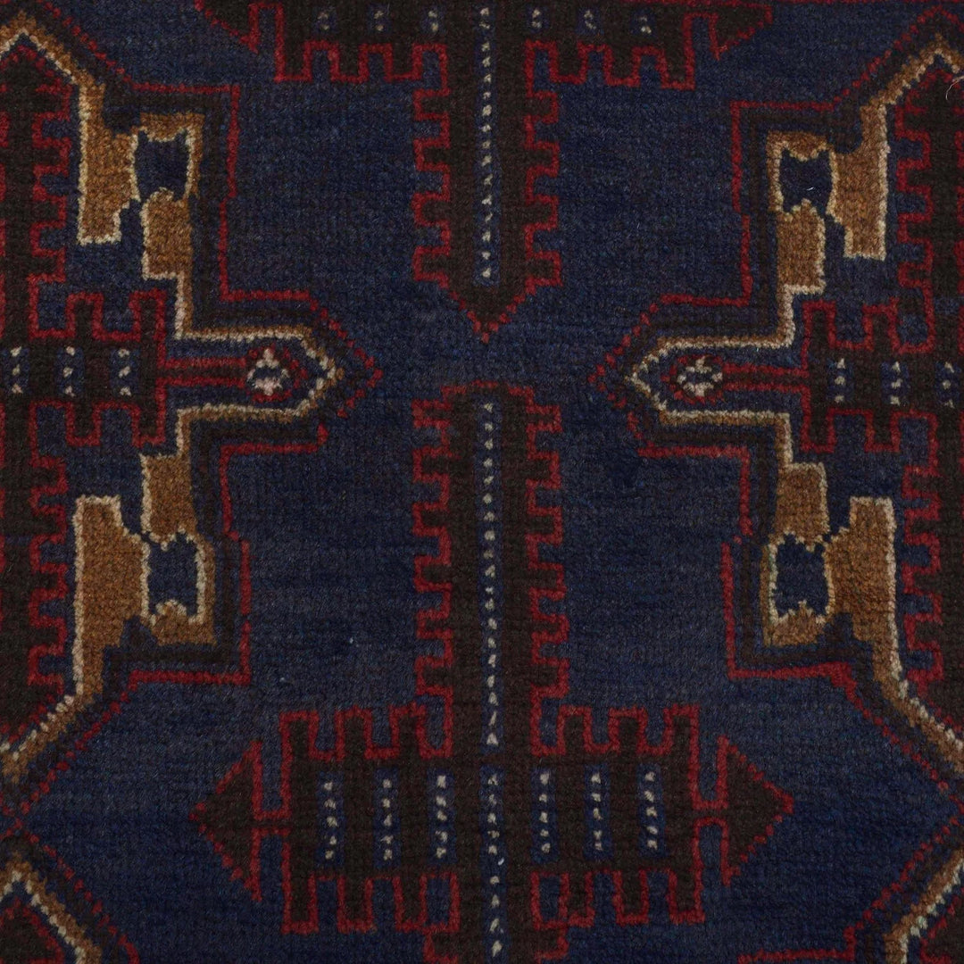 Afghan Baluchi Rug 2' 9" x 4' 0" Hand-Knotted | No. AL90794