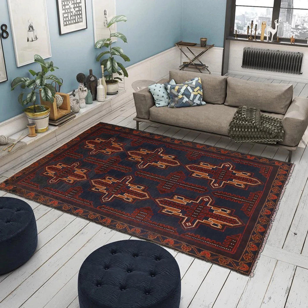 Afghan Baluchi Rug 2' 9" x 4' 0" Hand-Knotted | No. AL90794