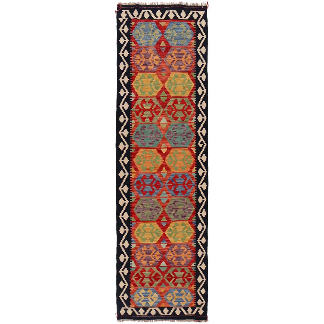 Afghan Kilim Rug 2' 7" x 9' 6" Flat-Weave | No. AL90797