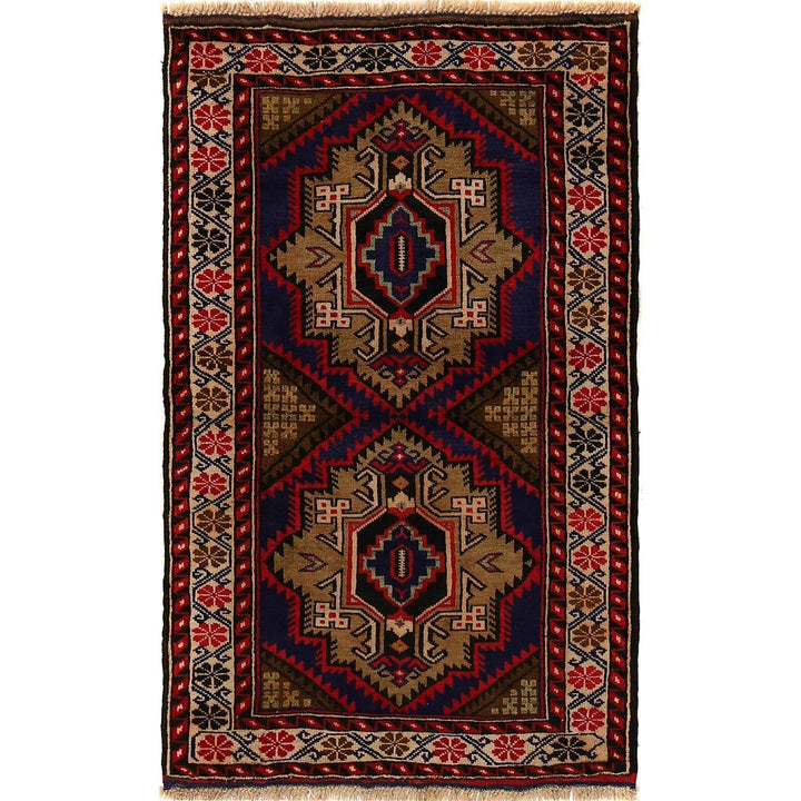 Afghan Baluchi Rug 2' 9" x 4' 7" Hand-Knotted | No. AL90827