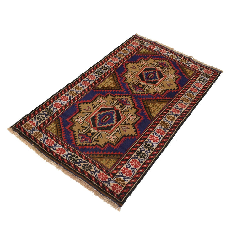 Afghan Baluchi Rug 2' 9" x 4' 7" Hand-Knotted | No. AL90827