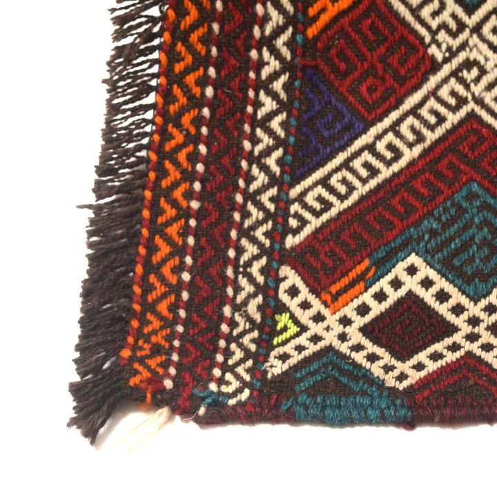 Afghan Suzuni Rug 2' 3" x 10' 10" Flat-Weave | No. AL90888