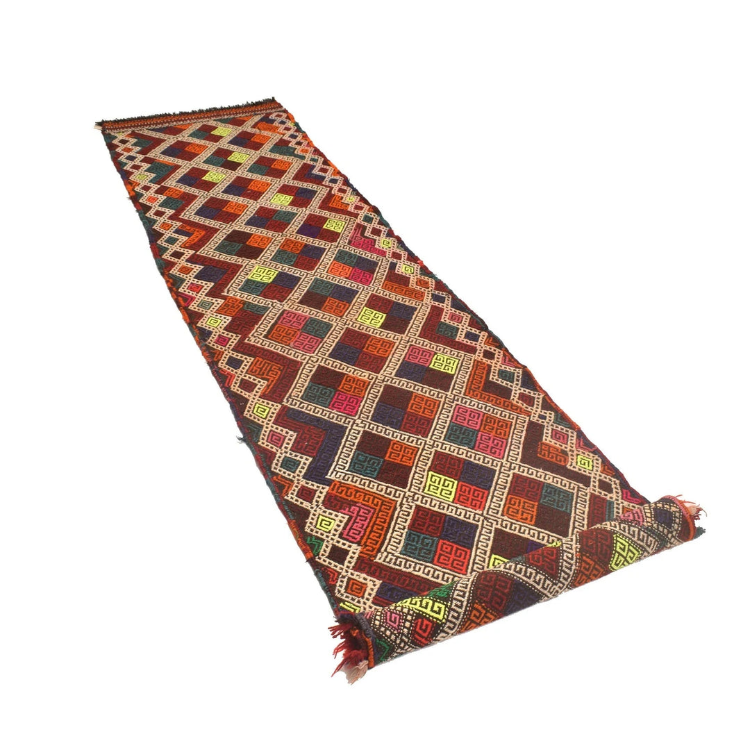 Afghan Suzuni Rug 2' 3" x 10' 10" Flat-Weave | No. AL90888