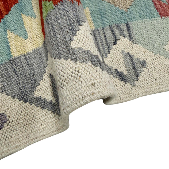 Multicolor Afghan Vegetable Kilim Rug 2' 7" x 13' 0" Flat-Weave | No. AL90911
