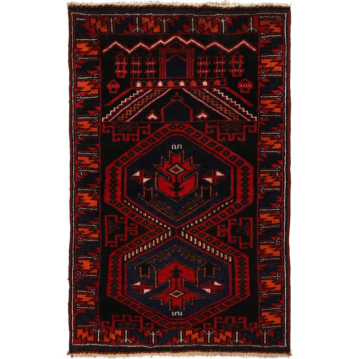 Afghan Prayer Rug 2' 9" x 4' 6" Hand-Knotted | No. AL91035