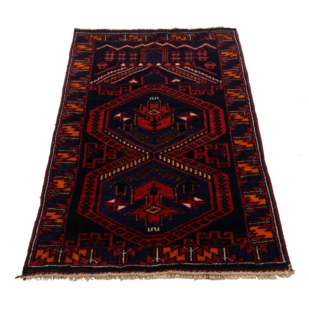 Afghan Prayer Rug 2' 9" x 4' 6" Hand-Knotted | No. AL91035