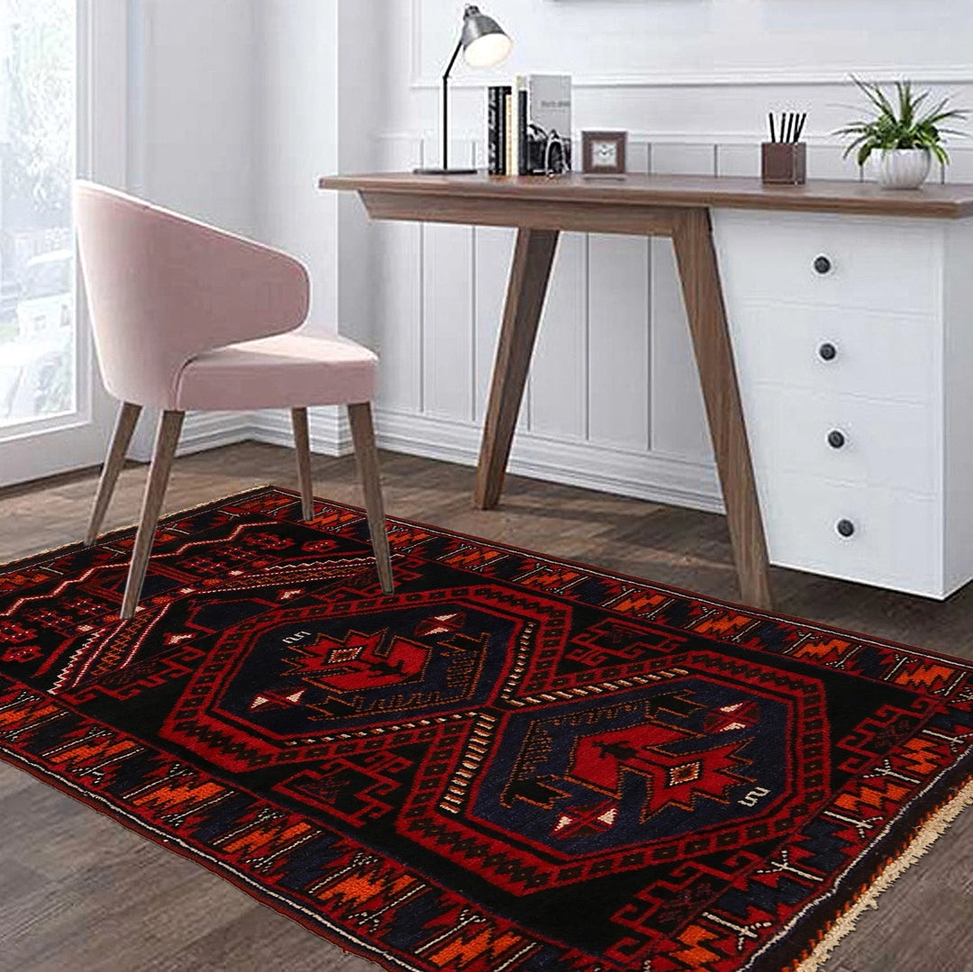 Afghan Prayer Rug 2' 9" x 4' 6" Hand-Knotted | No. AL91035