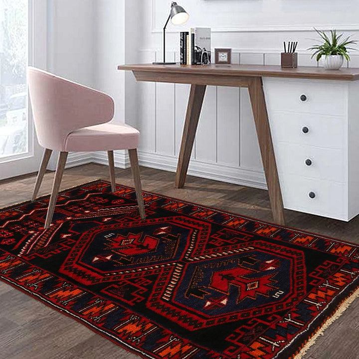 Afghan Prayer Rug 2' 9" x 4' 6" Hand-Knotted | No. AL91035