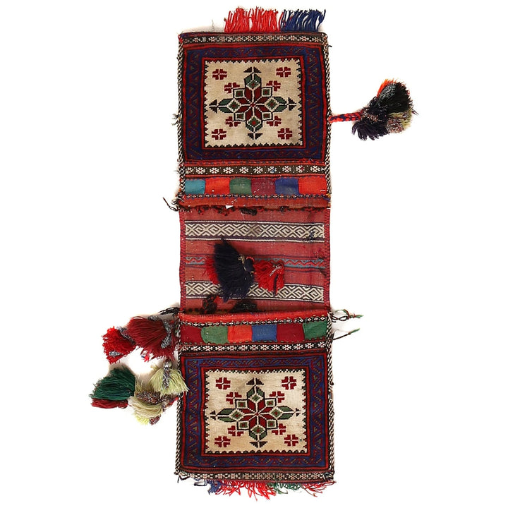 Afghan Saddle Bag Rug 1' 0" x 2' 11" Hand-Knotted | No. AL91039